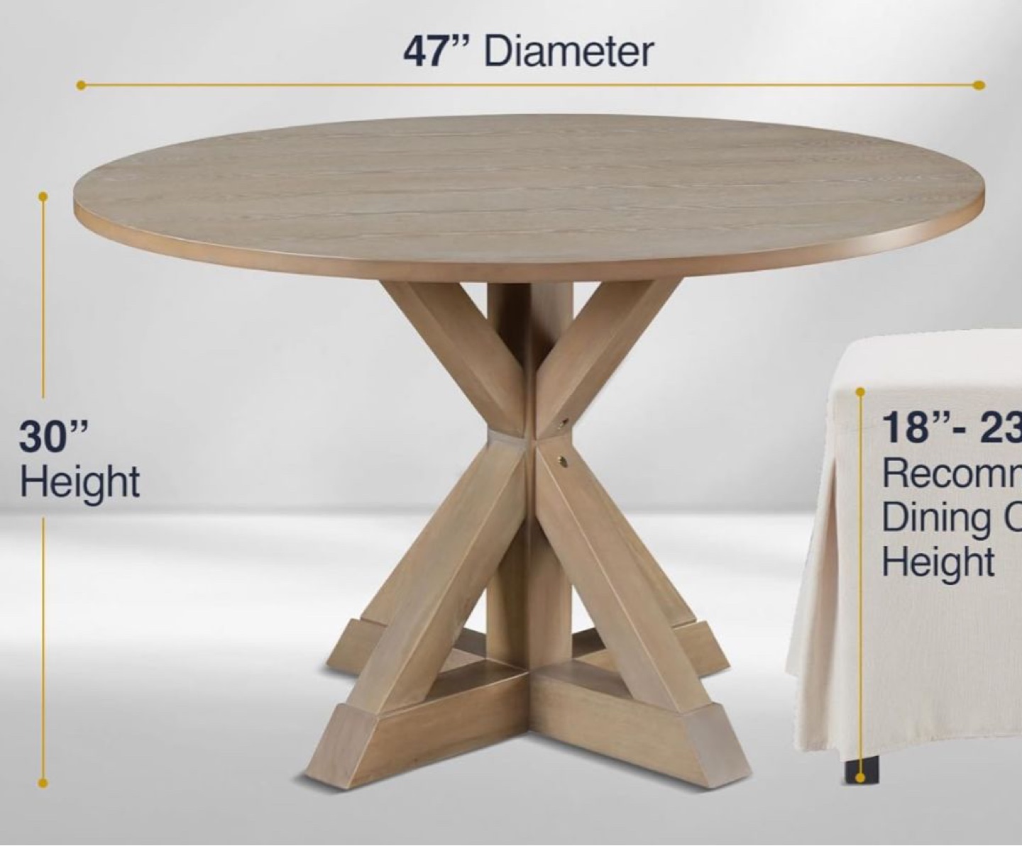 47" Round Farmhouse Dining Table and 4 Chairs - photo 2