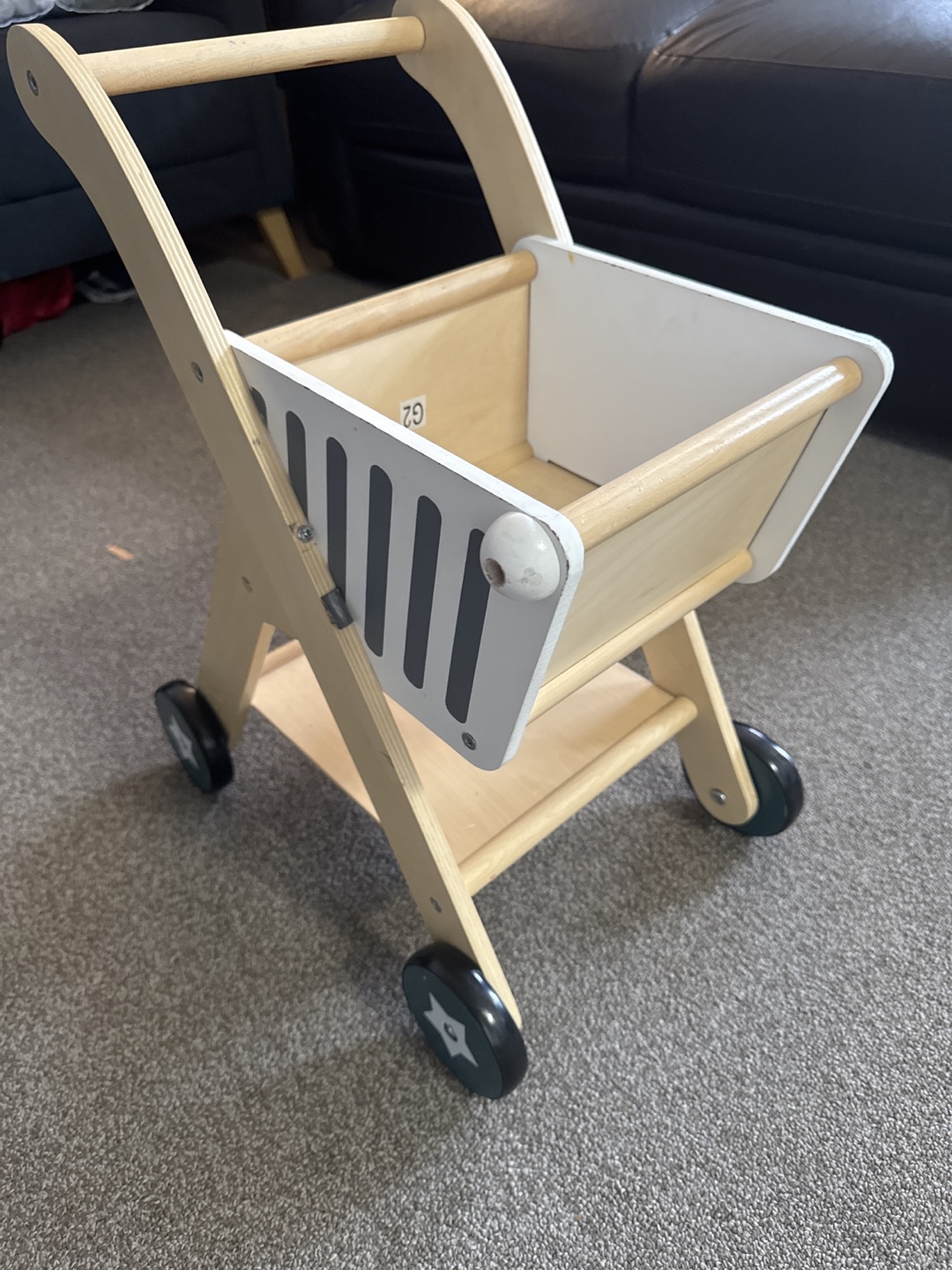 Wooden Toy Shopping Cart