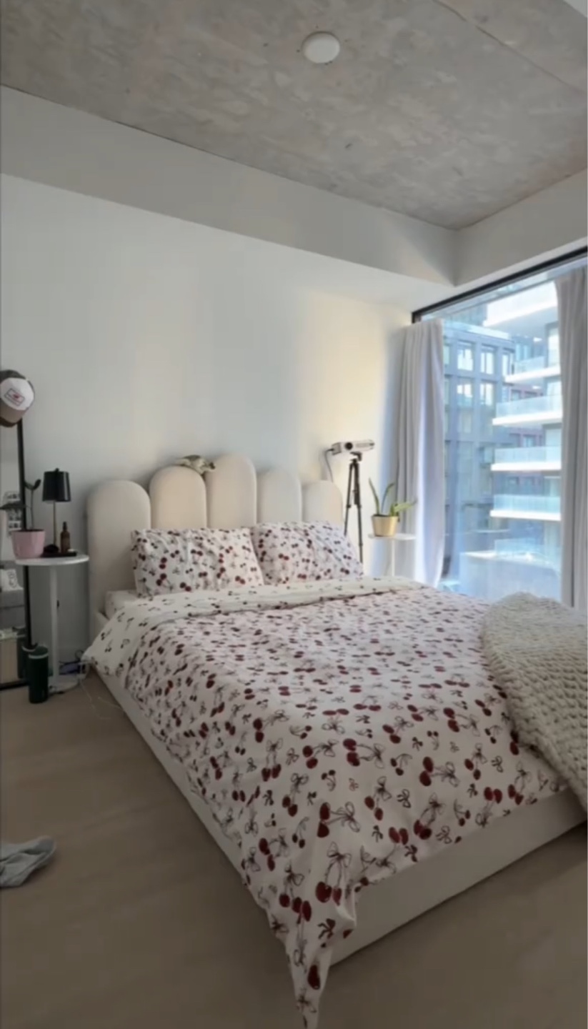 Queen Upholstered Bed Frame with Hydraulic Lift