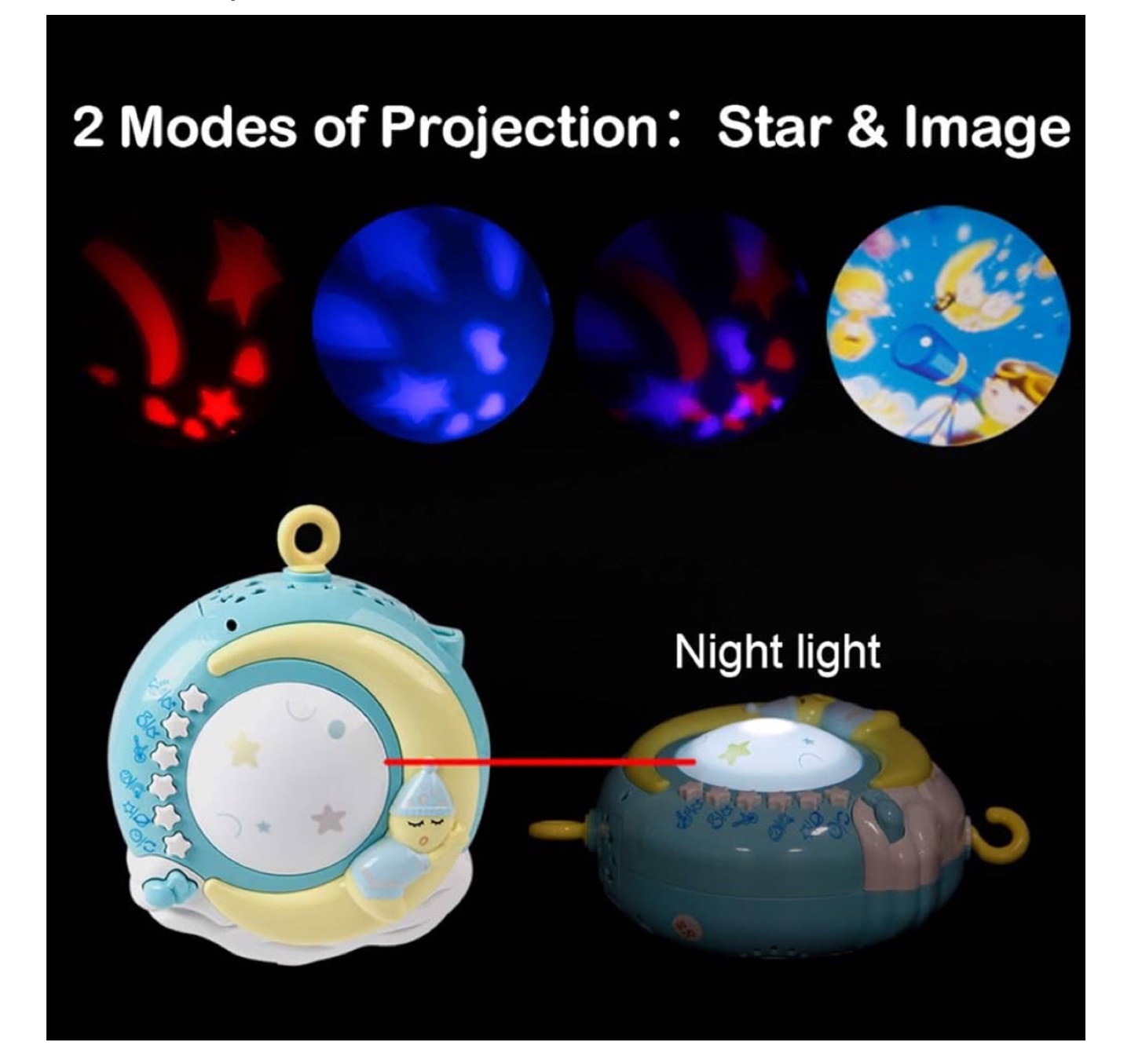 💚 Baby Musical Mobile Crib with Lights & Timing Function - photo 3