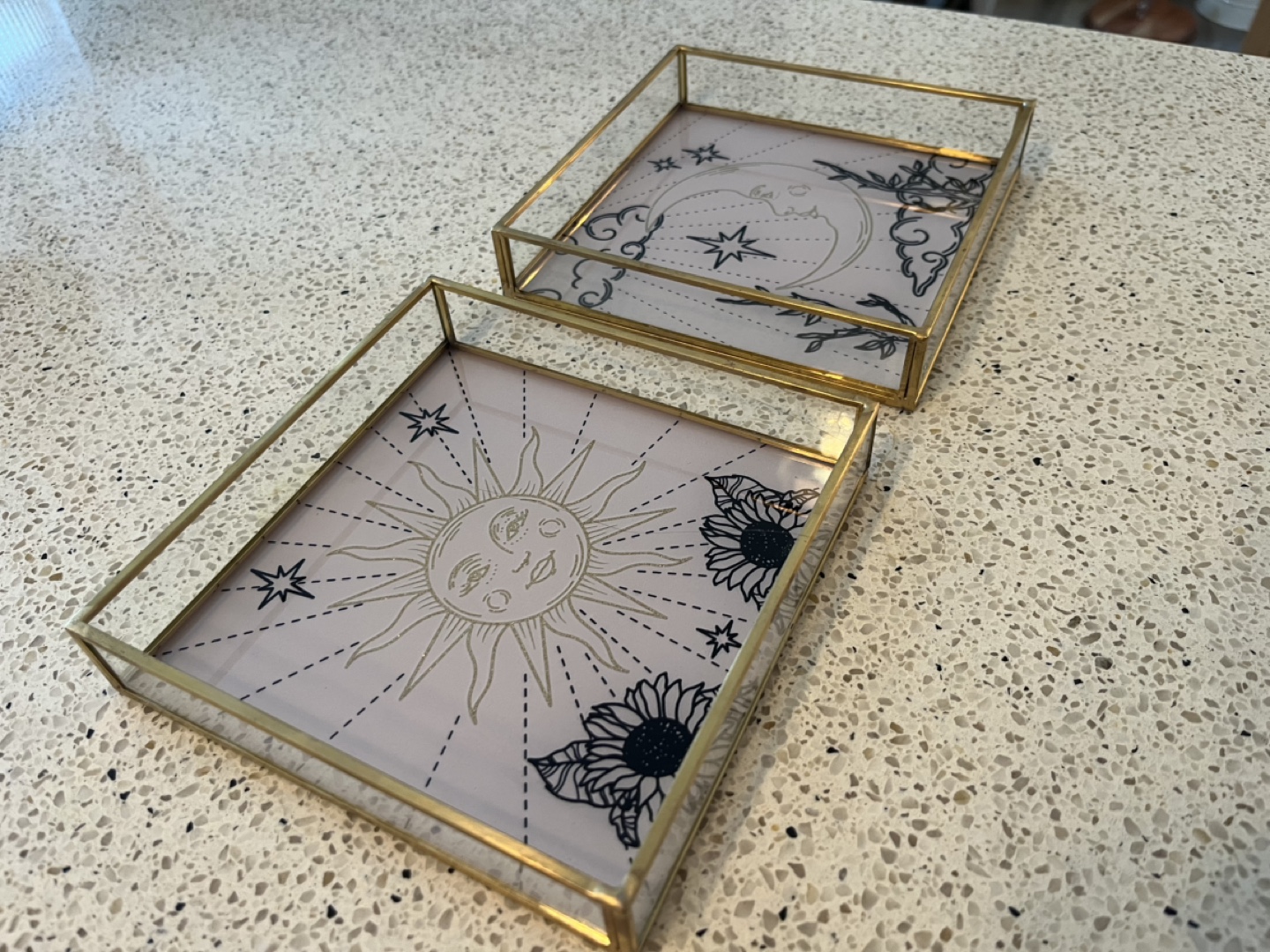 Celestial Sun & Moon Glass Trays - photo 2