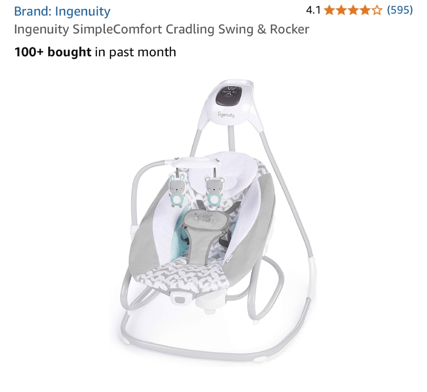 💚 Ingenuity SimpleComfort Cradle Swing & Rocker - photo 4