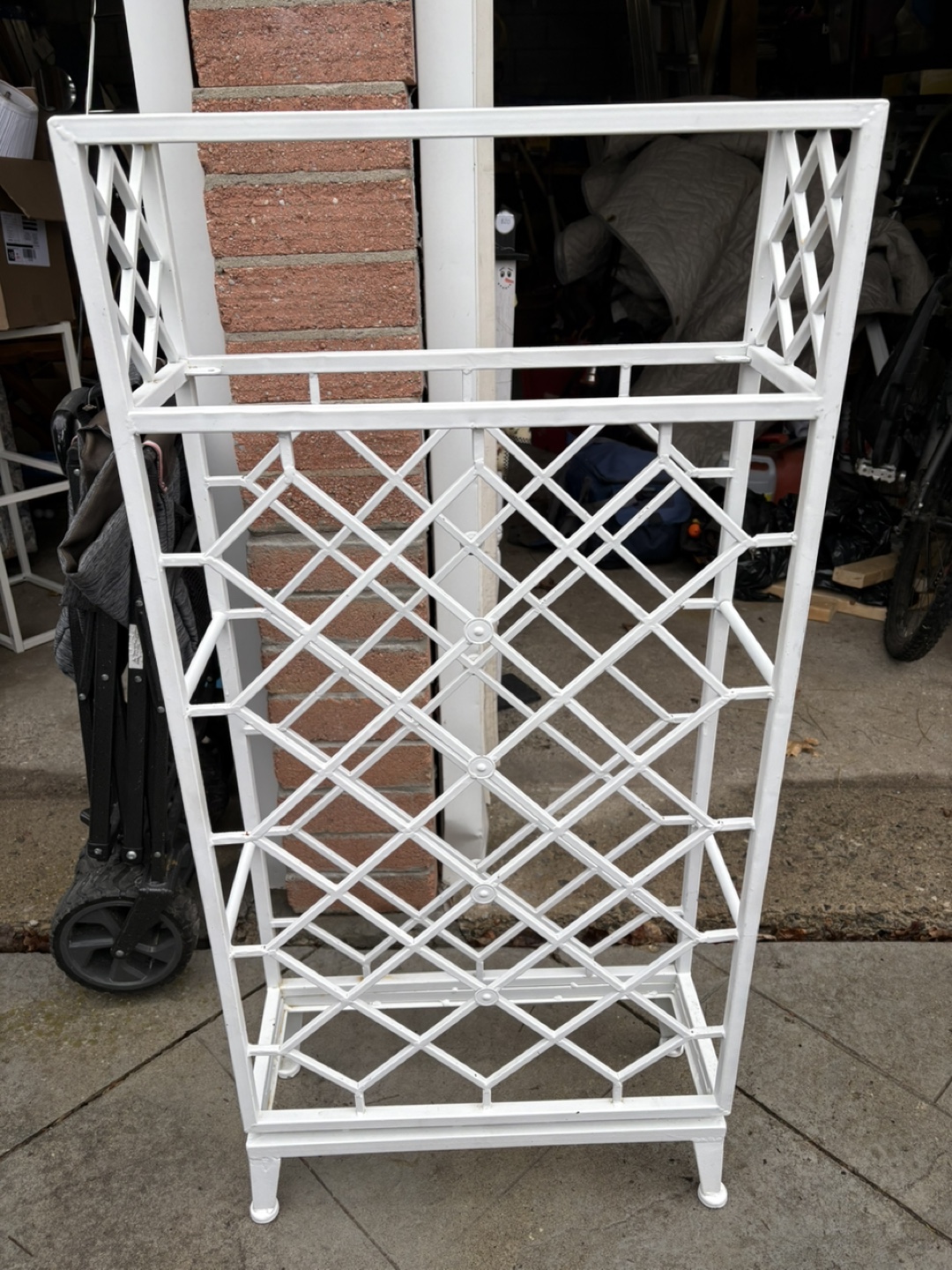 White Metal Wine Rack