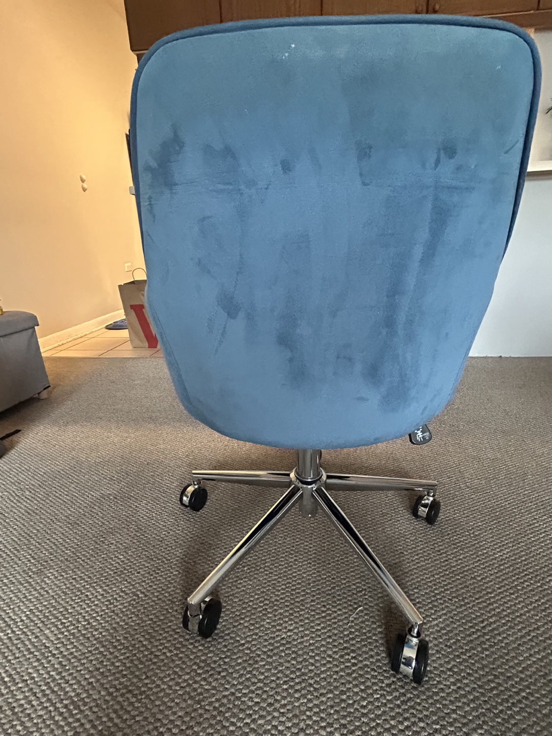 Teal Velvet Swivel Office Chair - photo 2