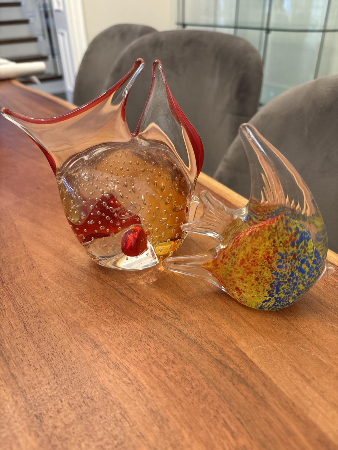 Pair of Murano Glass Fish Paperweights - photo 2