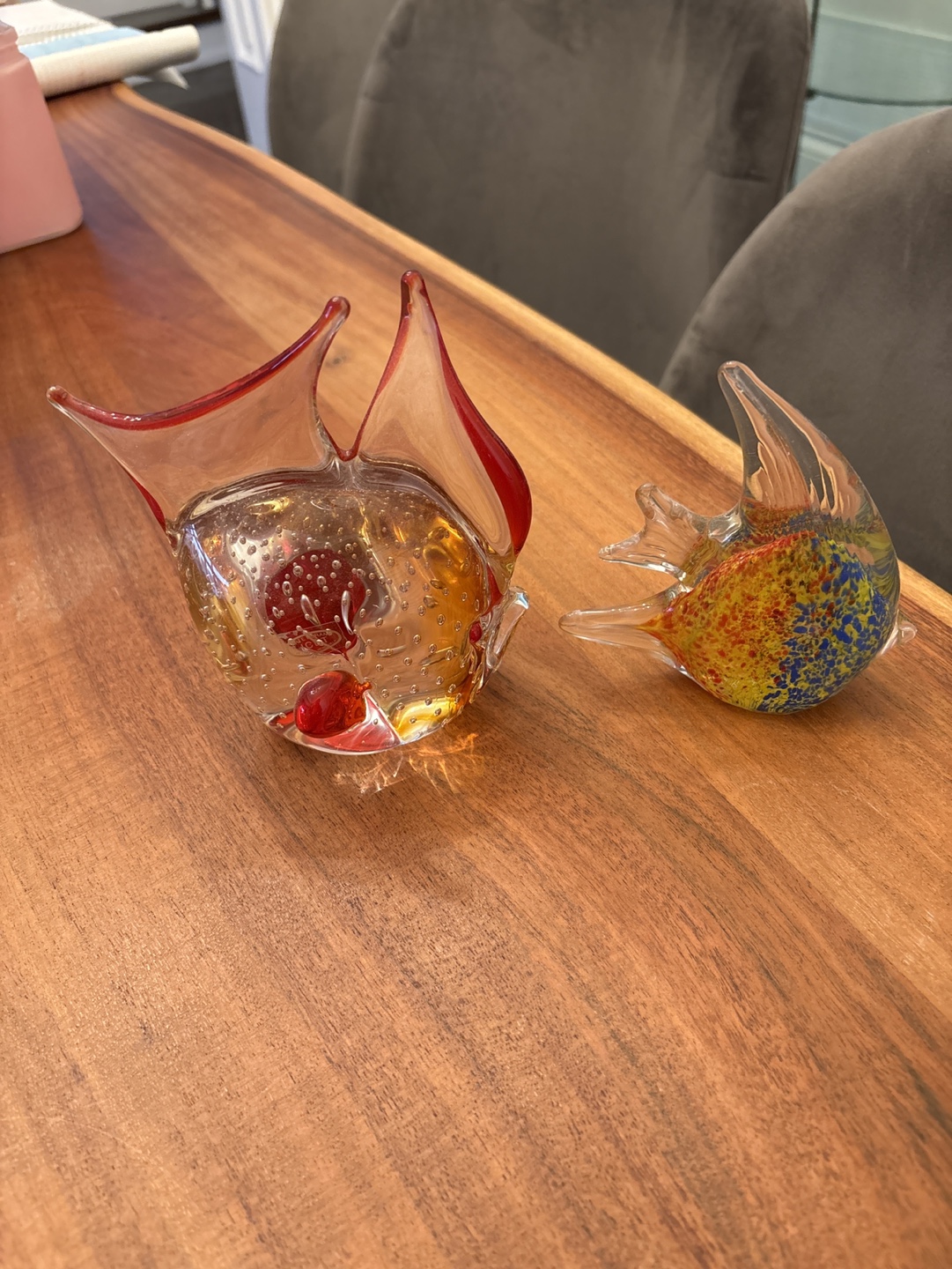 Pair of Murano Glass Fish Paperweights - photo 3
