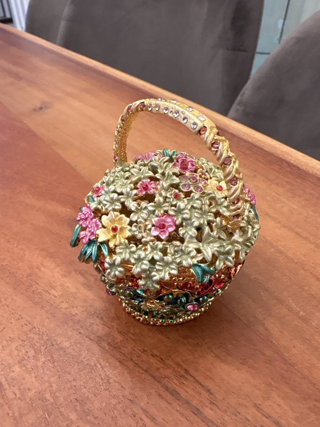 Ornate Metal Trinket Basket