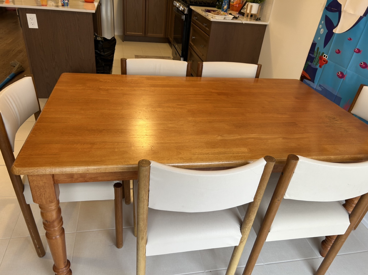 Wooden Dining Table Set with Six Chairs - photo 3