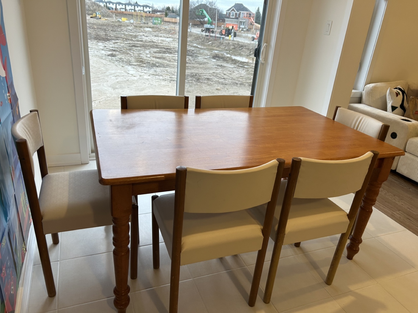 Wooden Dining Table Set with Six Chairs - photo 4