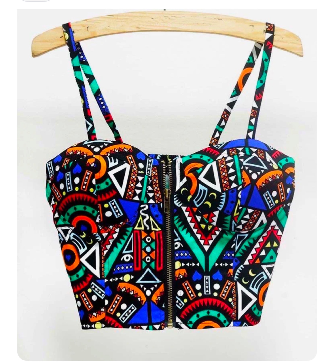 Colorful Ghanaian Print Bustier Top - photo 2