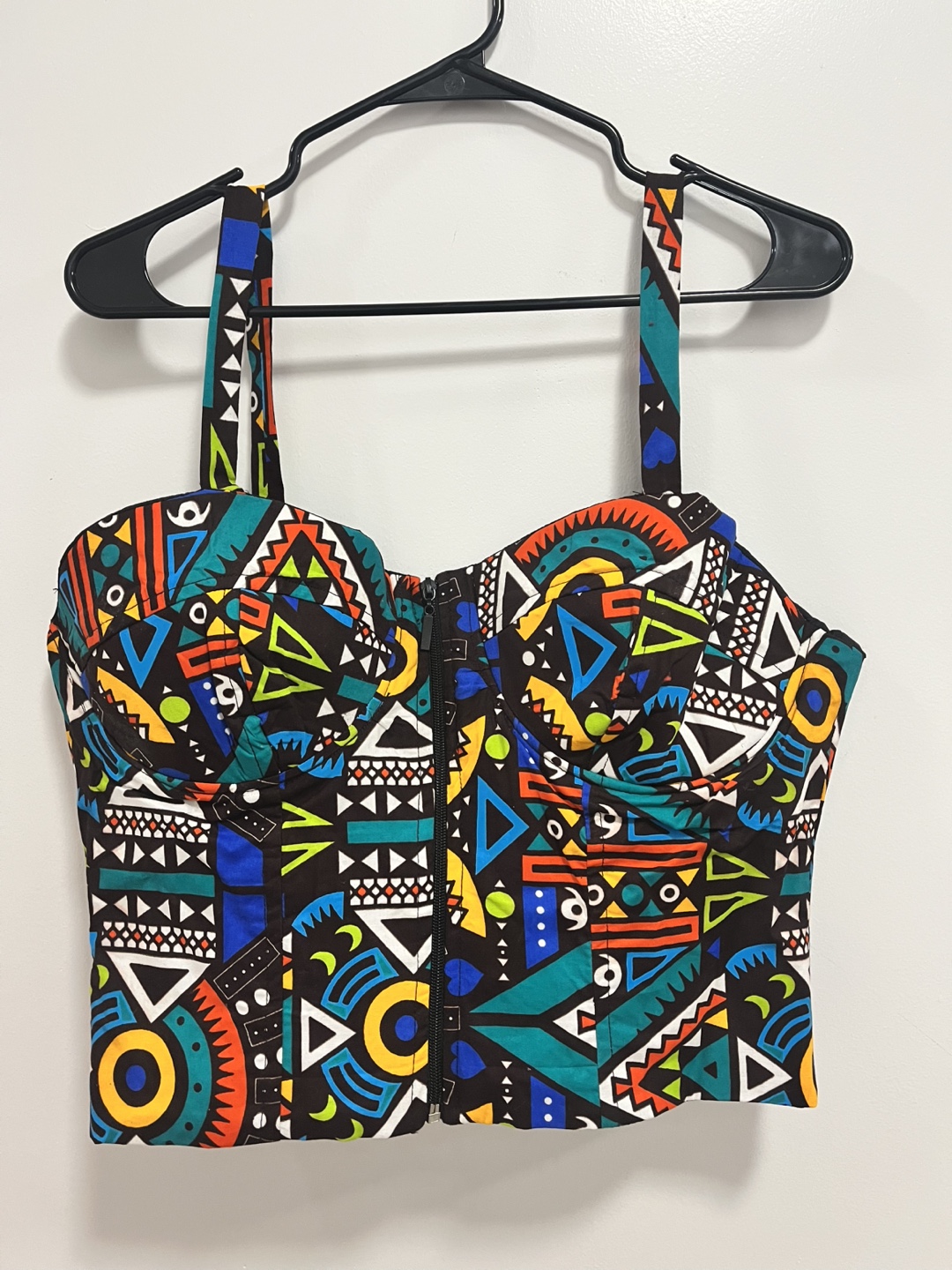 Colorful Ghanaian Print Bustier Top