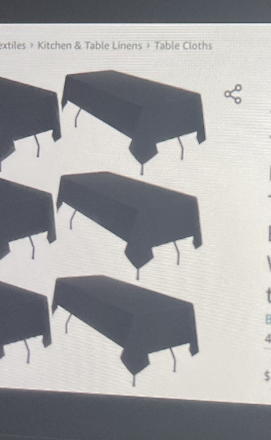 Black polyester rectangle table cloth