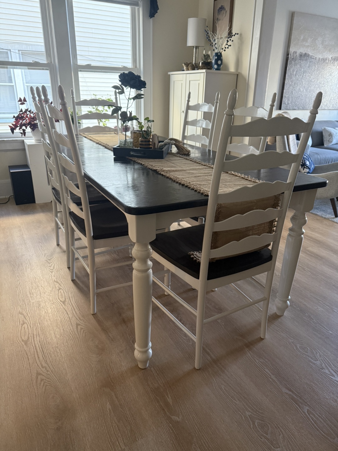 Farmhouse Dining Table with 6 Chairs