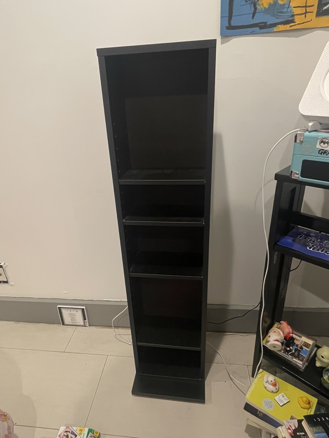 Black Narrow Bookshelf