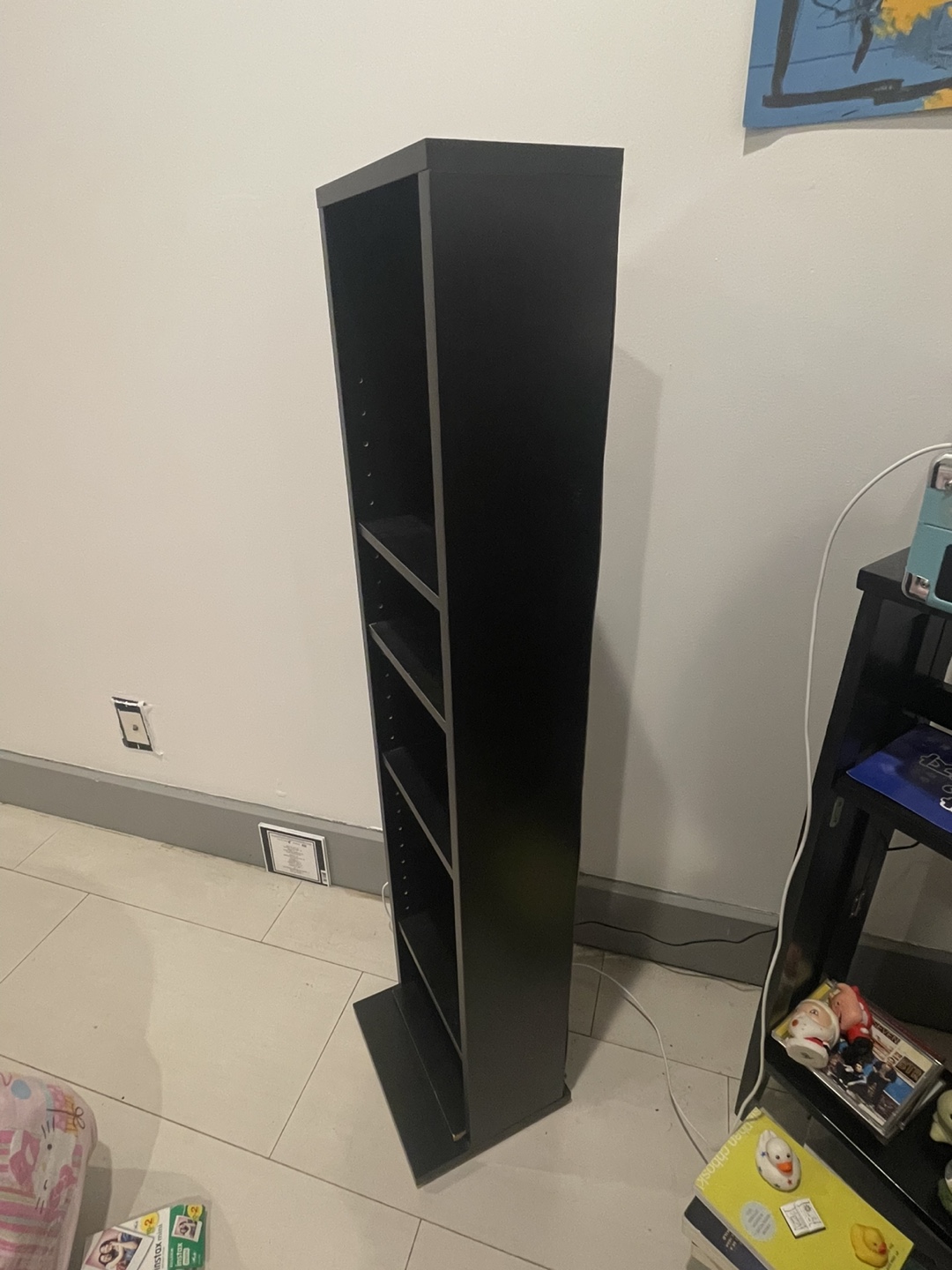 Black Narrow Bookshelf - photo 2