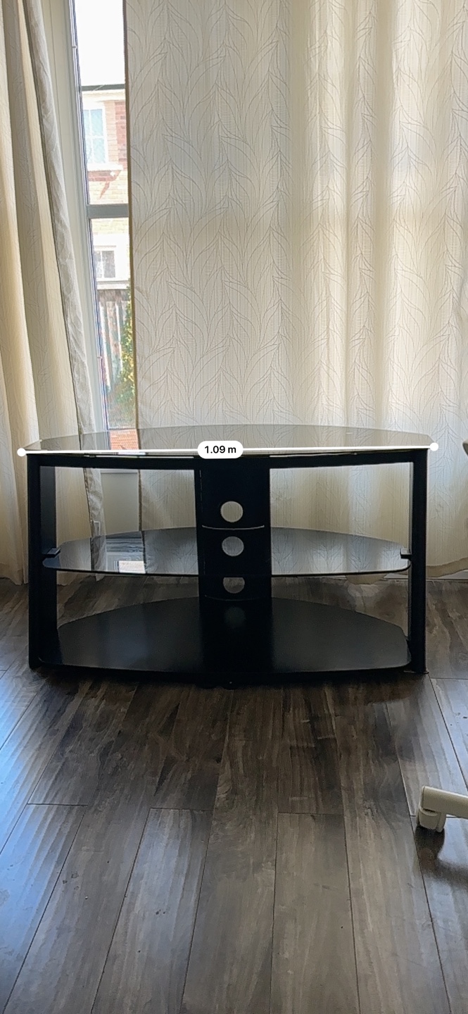 Black Glass TV Stand 109cm