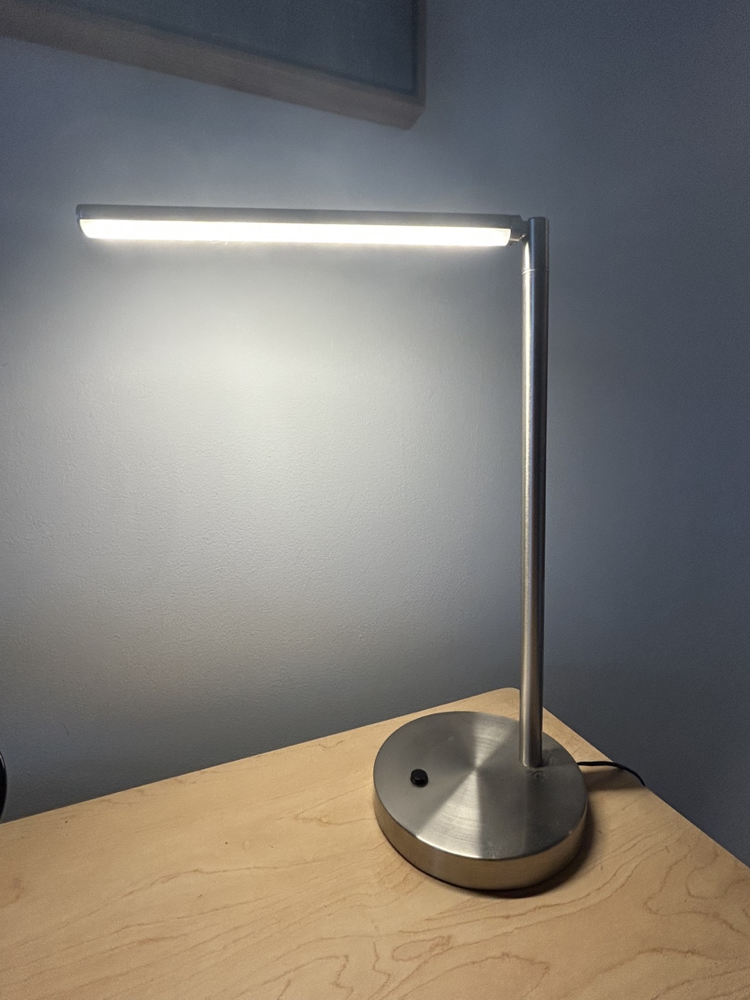Sleek Modern LED Desk Lamp - Brushed Nickel Finish
