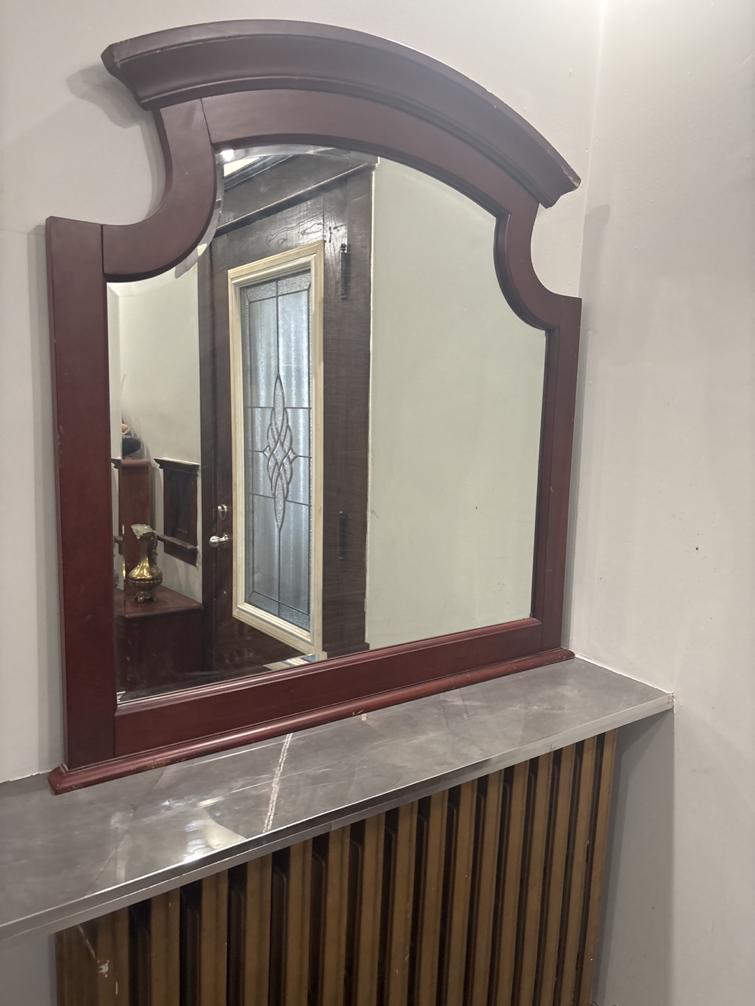 Antique Mahogany Archtop Mirror