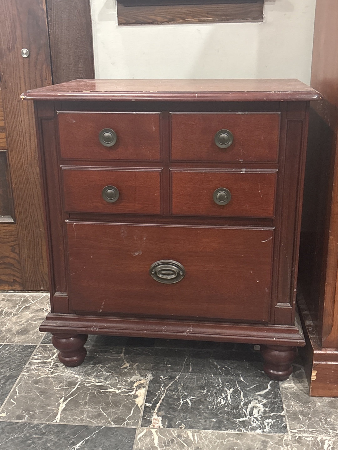 Solid wood four-drawer nightstand