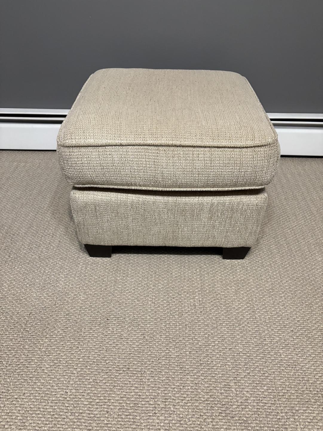 Beige Square Ottoman