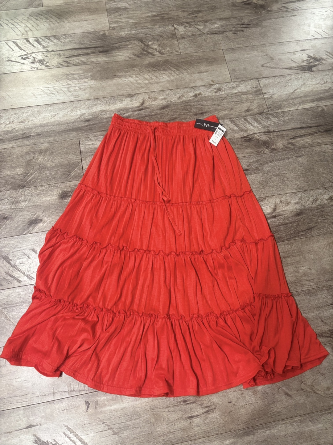 International Concepts Red Tiered Maxi Skirt - Size XL