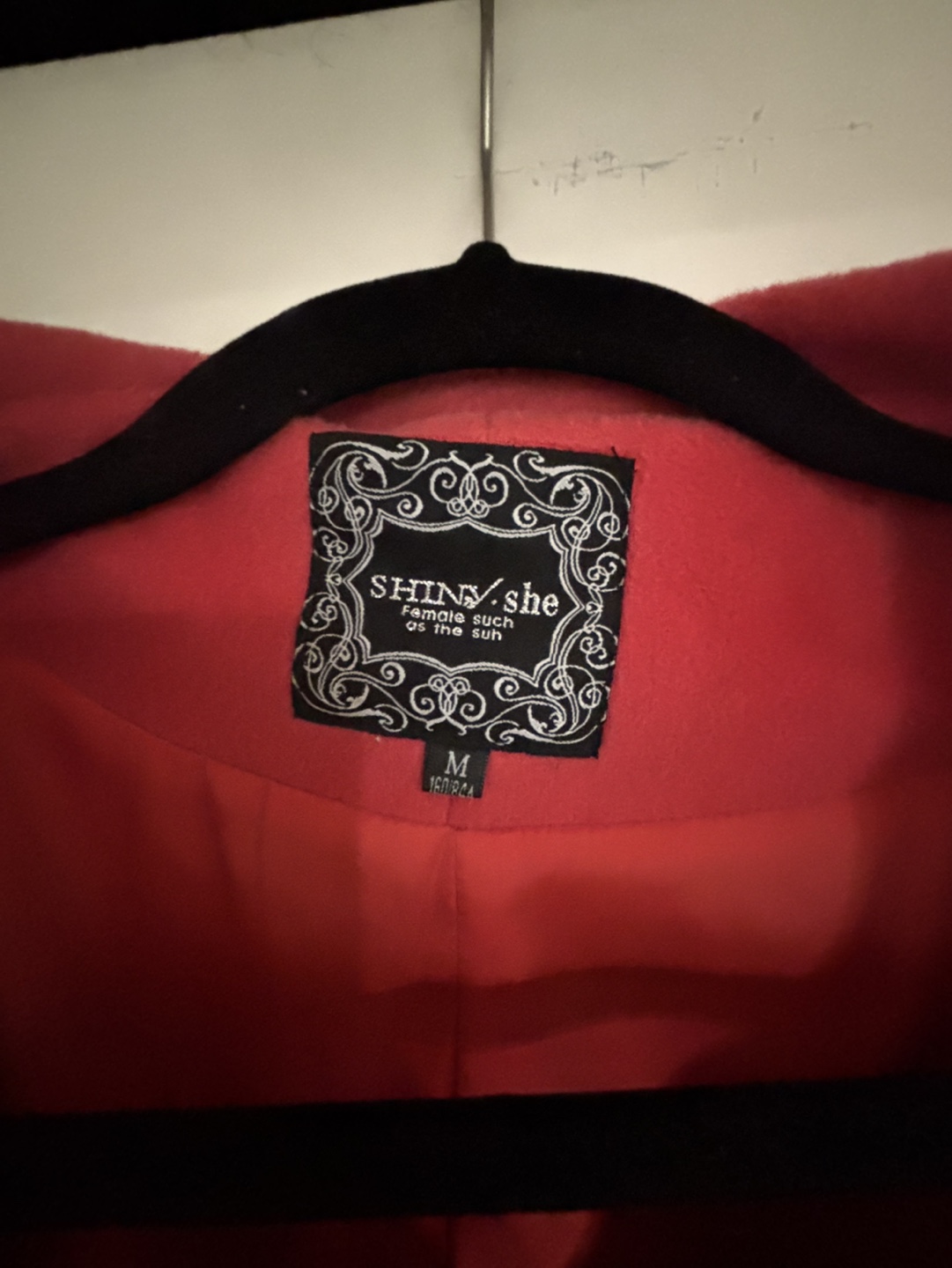 Shiny She Women's Coral Double-Breasted Peacoat - Size Medium - photo 3