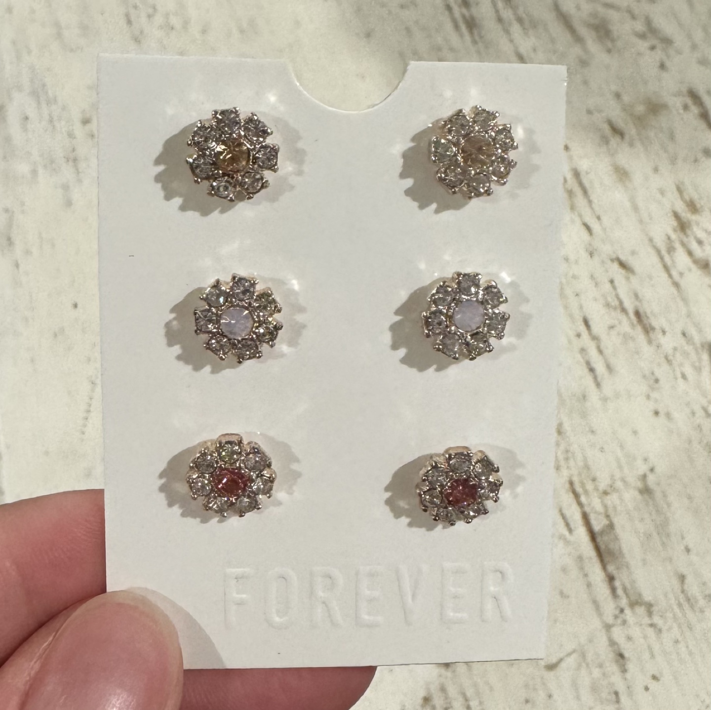 Forever 21 Three Pairs of Flower Stud Earrings