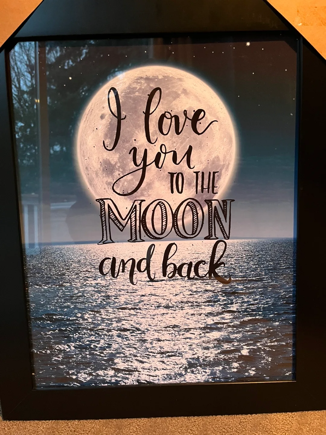 Love you to the moon and back wall hanging painting thumbnail