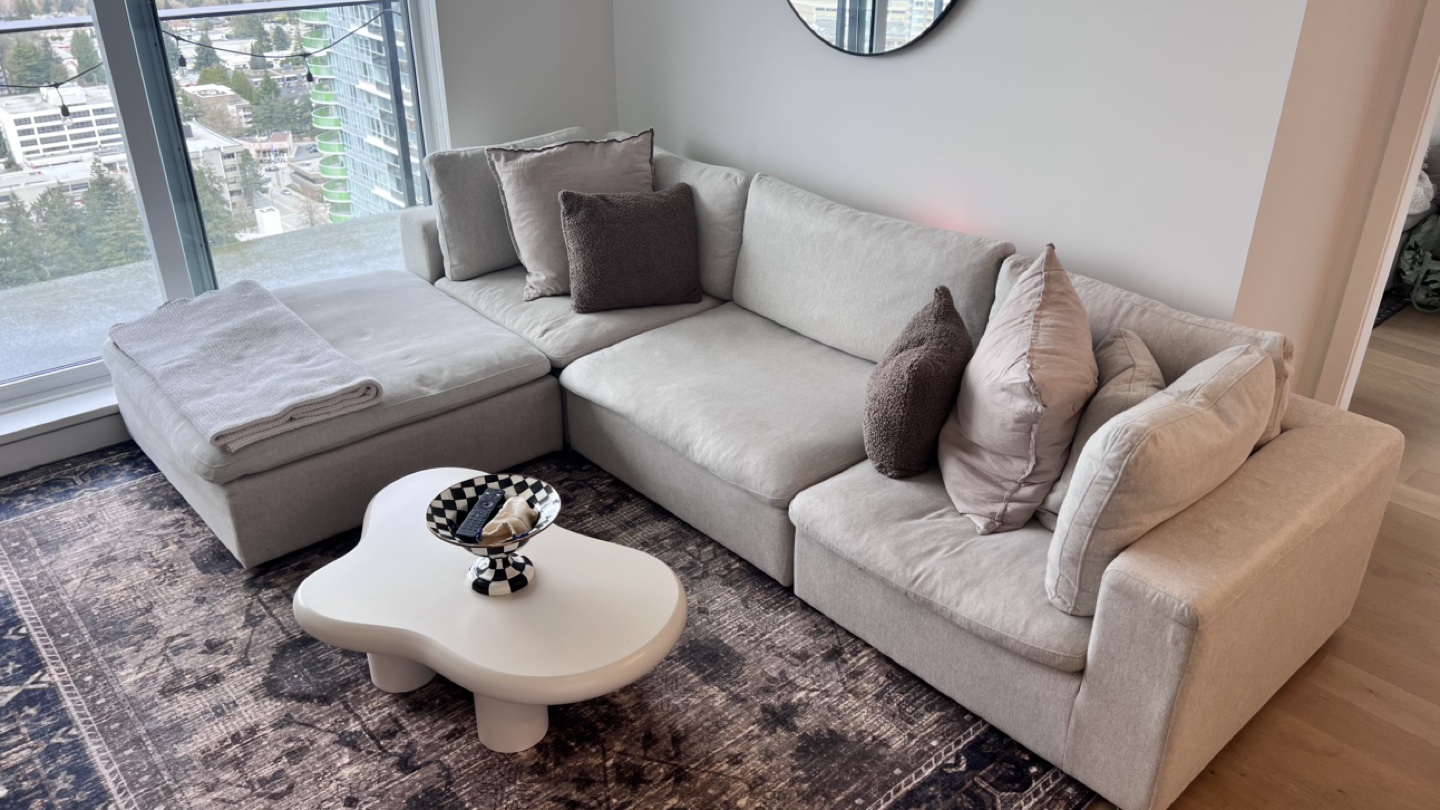 MOVING SALE: Sectional modular Sofa , mirror, coffee table
