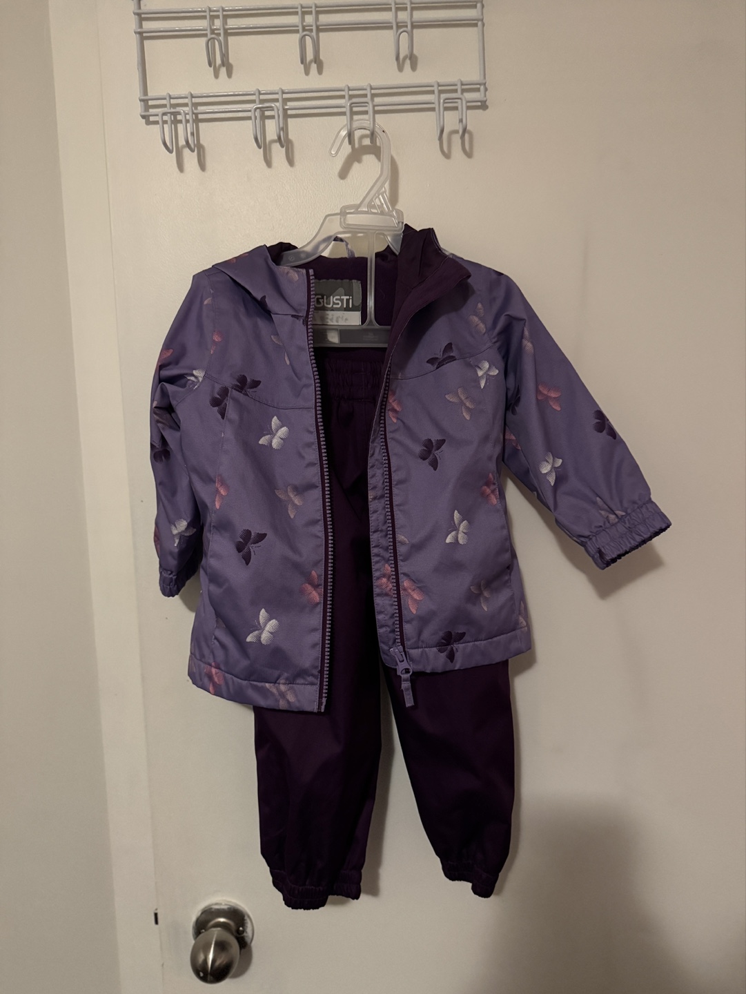 Gusti Toddler Girls' Purple Butterfly Rain Suit