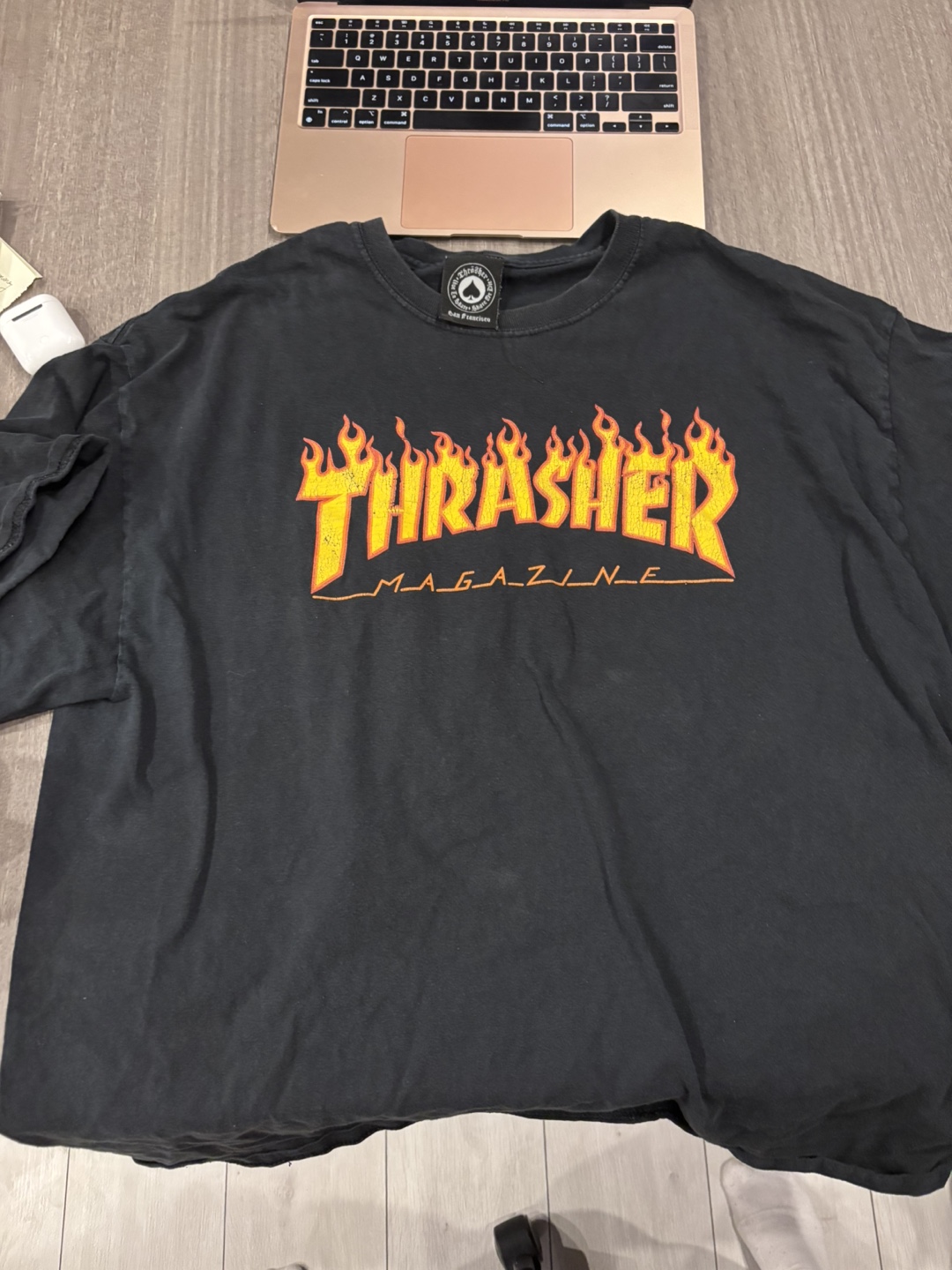 Thrasher Flame Logo Black T-Shirt