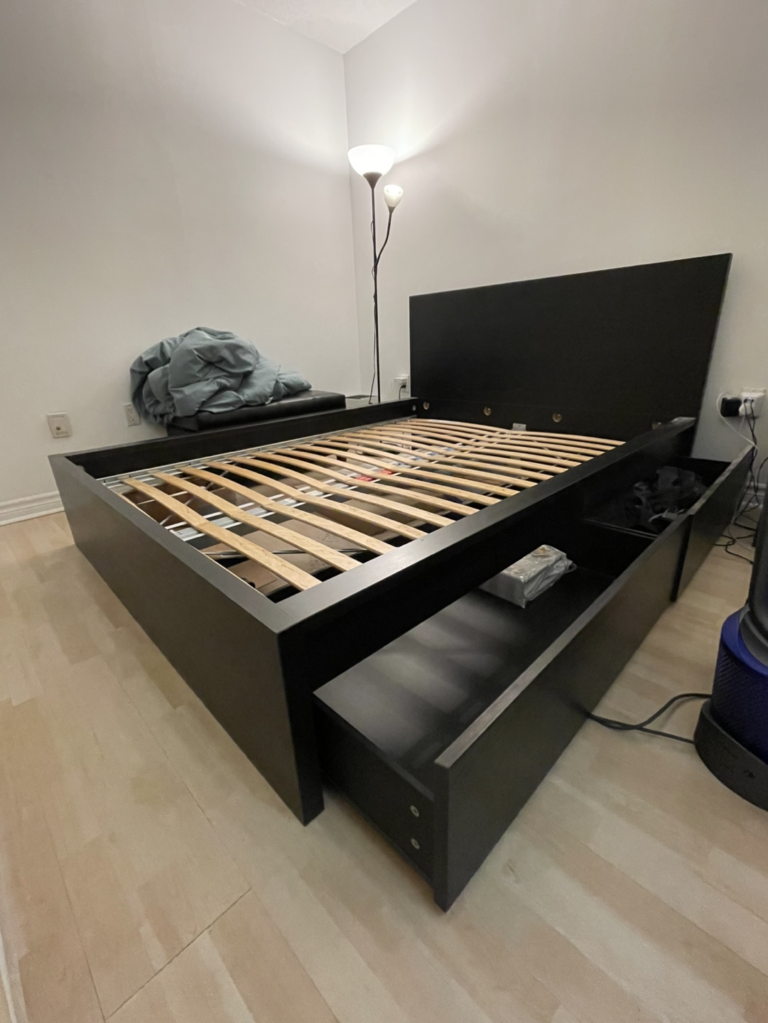 IKEA MALM Black-Brown Queen Bed Frame with Storage