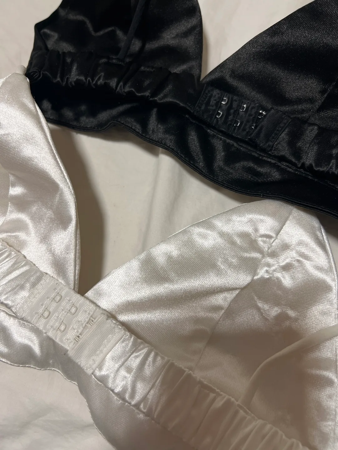 Pair of Satin Bralettes - Black & White image indicator(3)