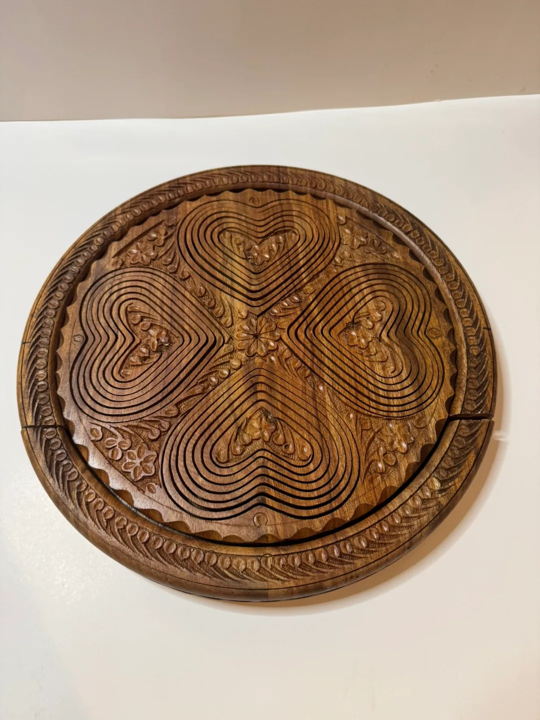 Hand-Carved Wooden Serving Basket image indicator(4)