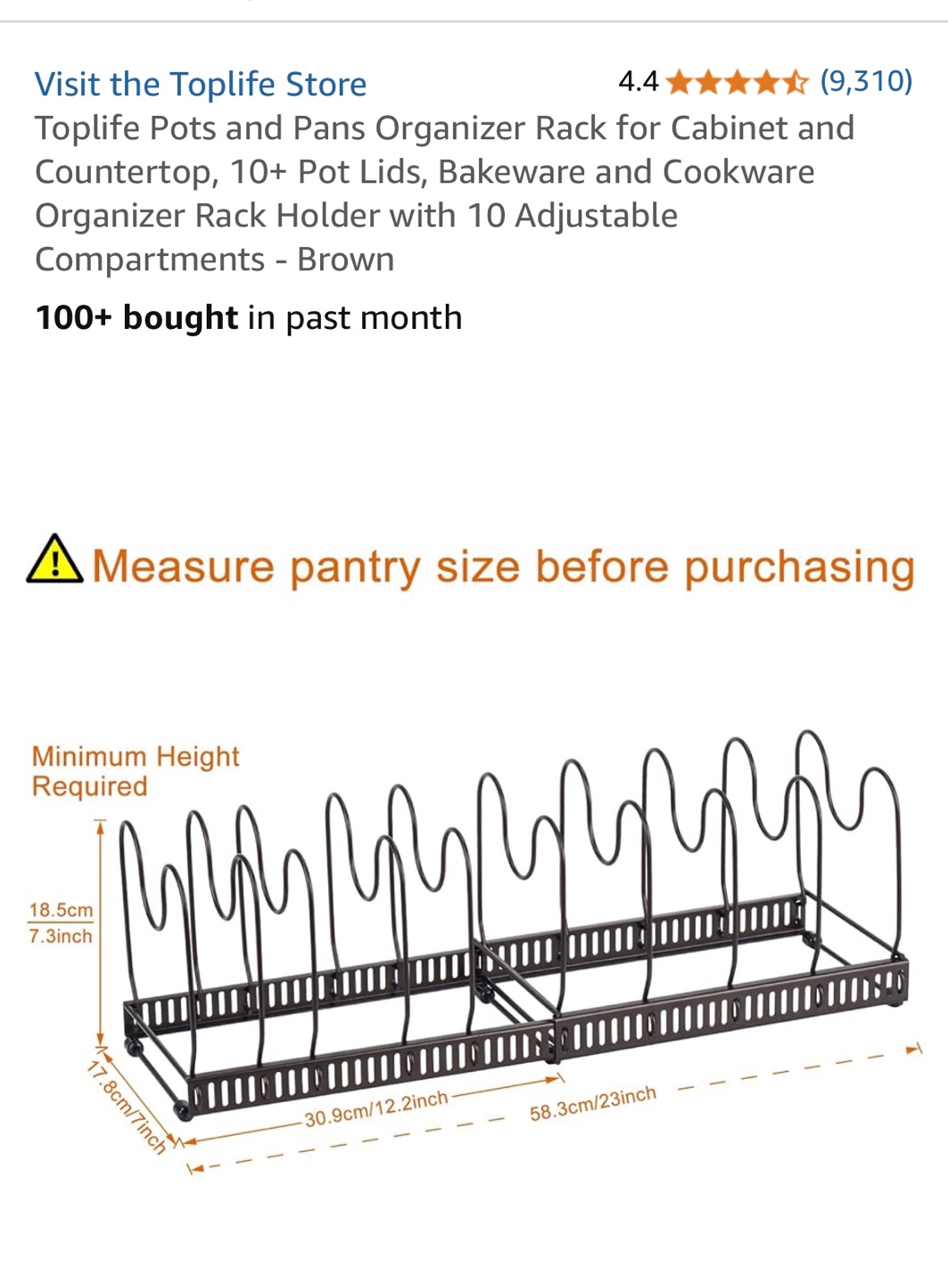 Toplife Pots and Pans Organizer Rack - photo 3
