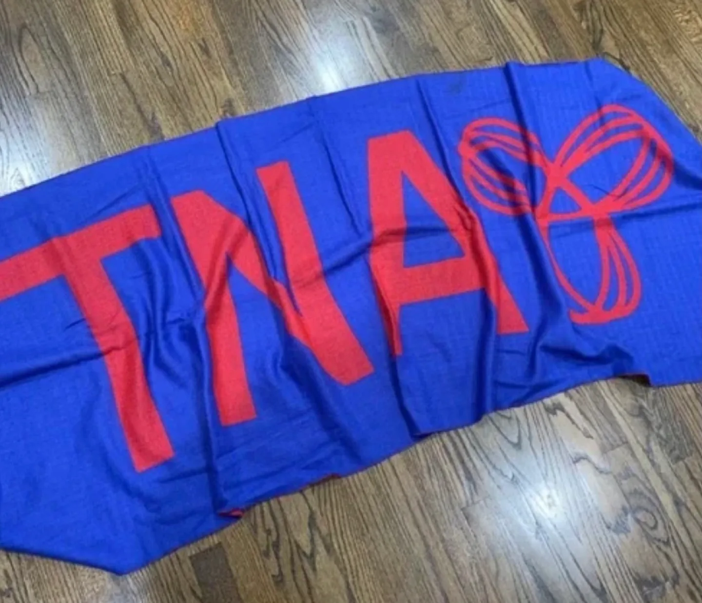 TNA Oversized Reversible Scarf - Blue and Red image indicator(3)