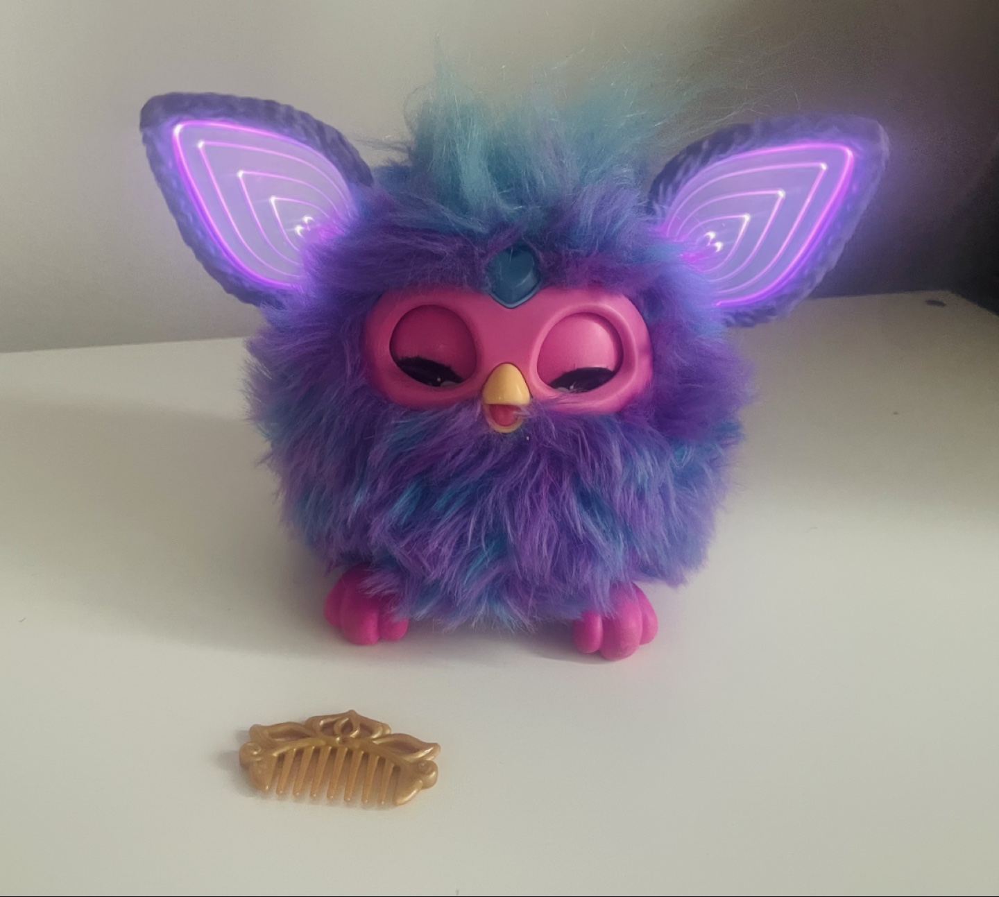 Interactive Fuzzy Plush Toy with Light-Up Ears - photo 2