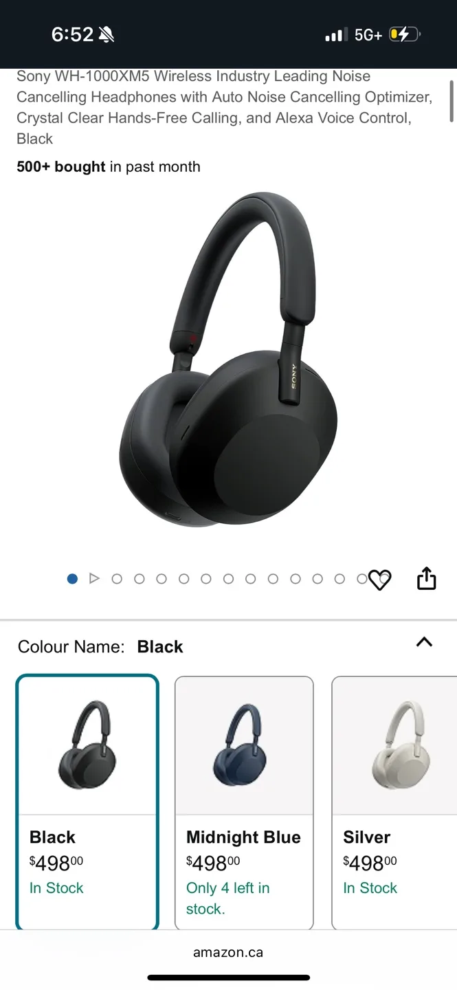 Sony WH-1000XM5 Wireless Noise Cancelling Headphones - Damaged image indicator(5)