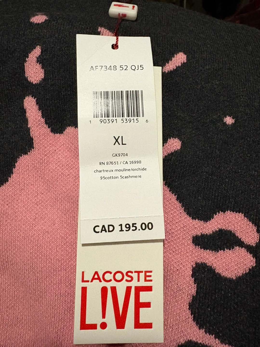 Women’s Lacoste Live Knitwear with Pink Splash Design image indicator(7)