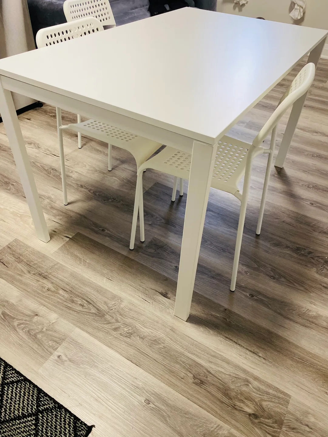 White Dining Table Set with Four Chairs image indicator(2)