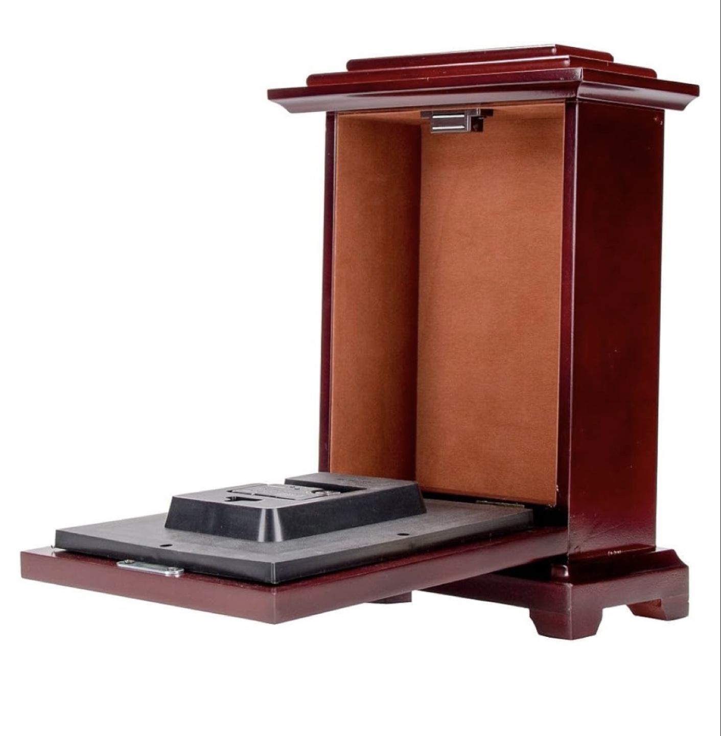 Secret Hidden Compartment Clock - Mahogany Finish - photo 3