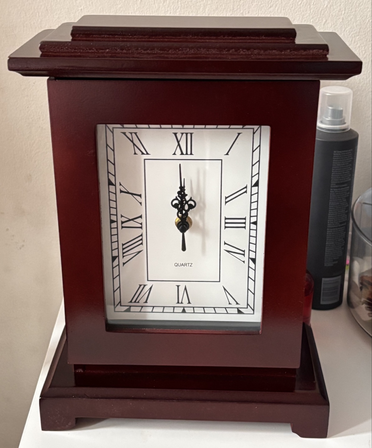 Secret Hidden Compartment Clock - Mahogany Finish