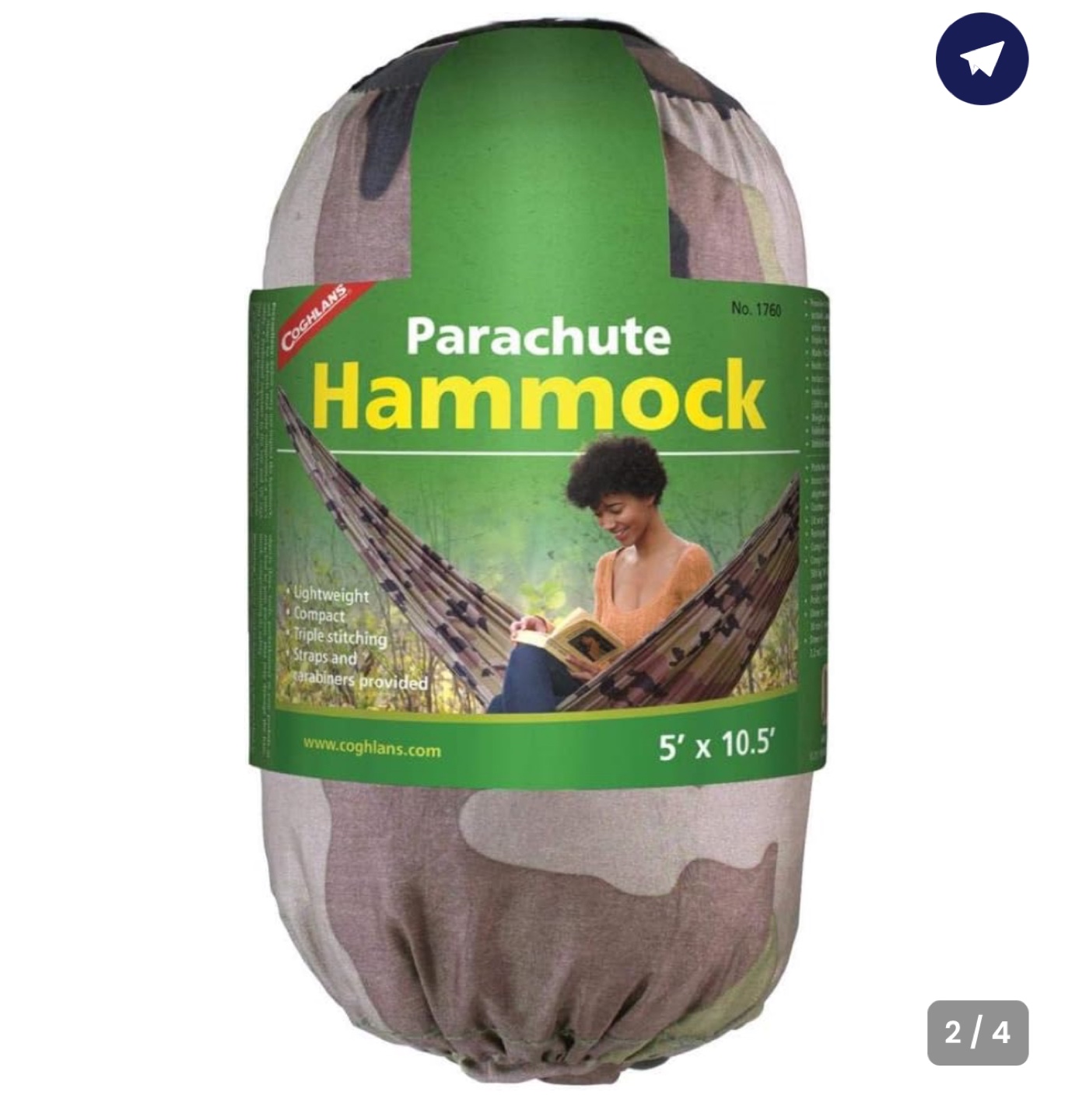 Coghlans Parachute Hammock - Camo