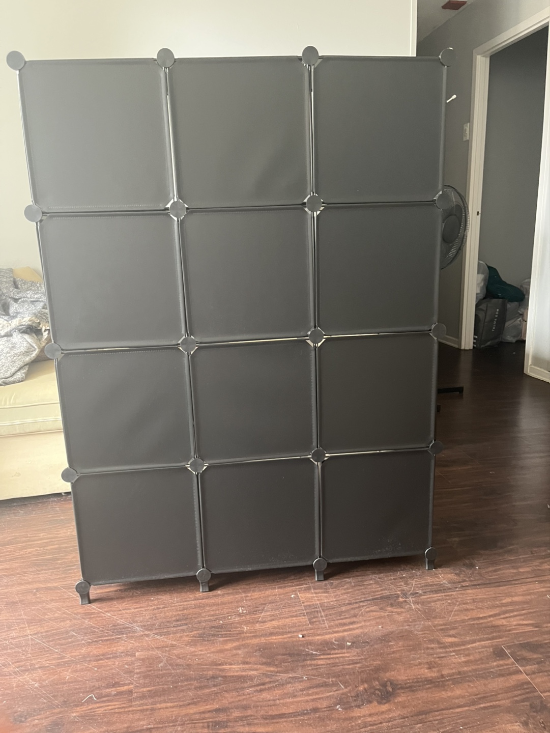 12-Cube Organizer, Black Storage Shelf - photo 2