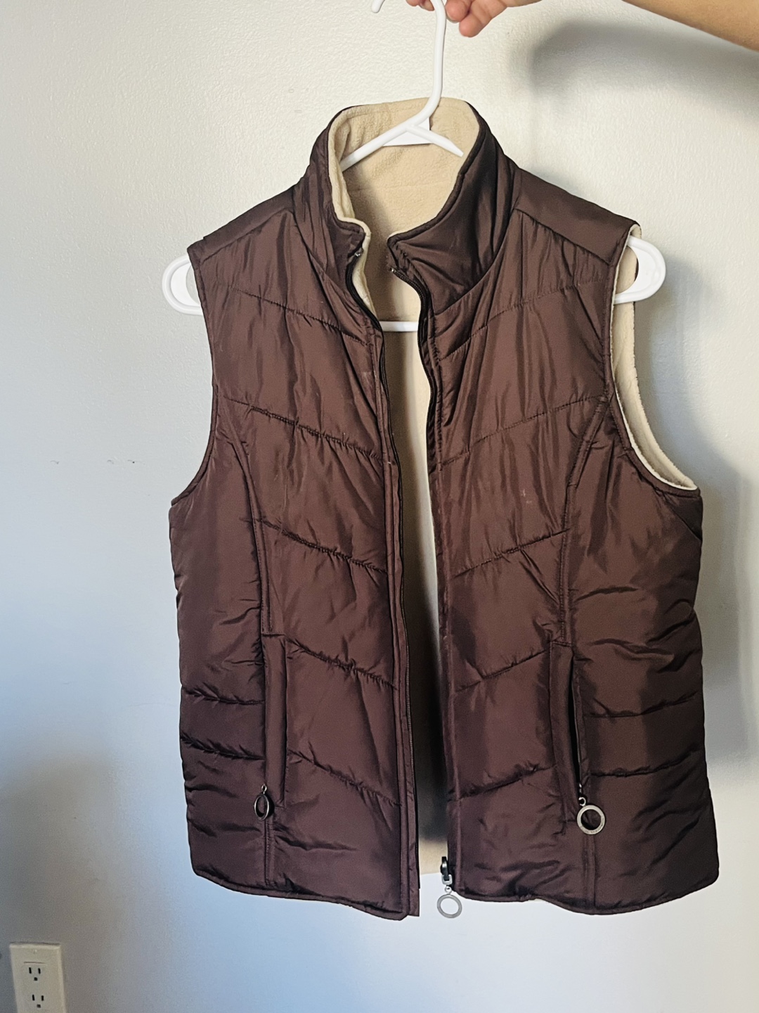Brown Reversible Puffer Vest