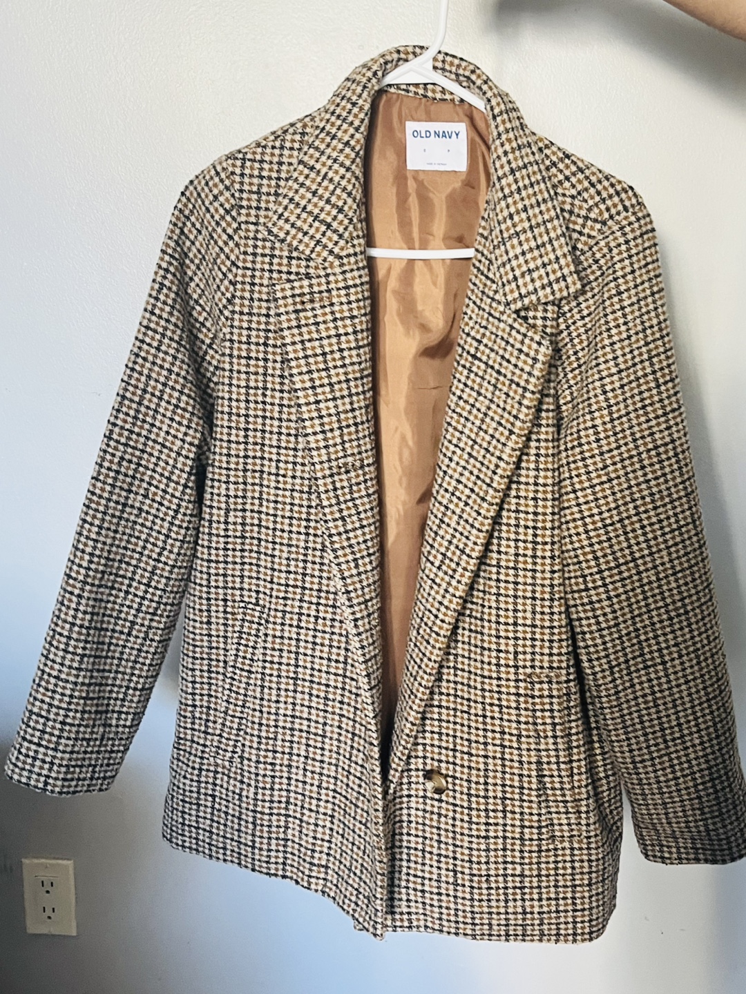 Old Navy Brown and Beige Houndstooth Blazer - photo 2