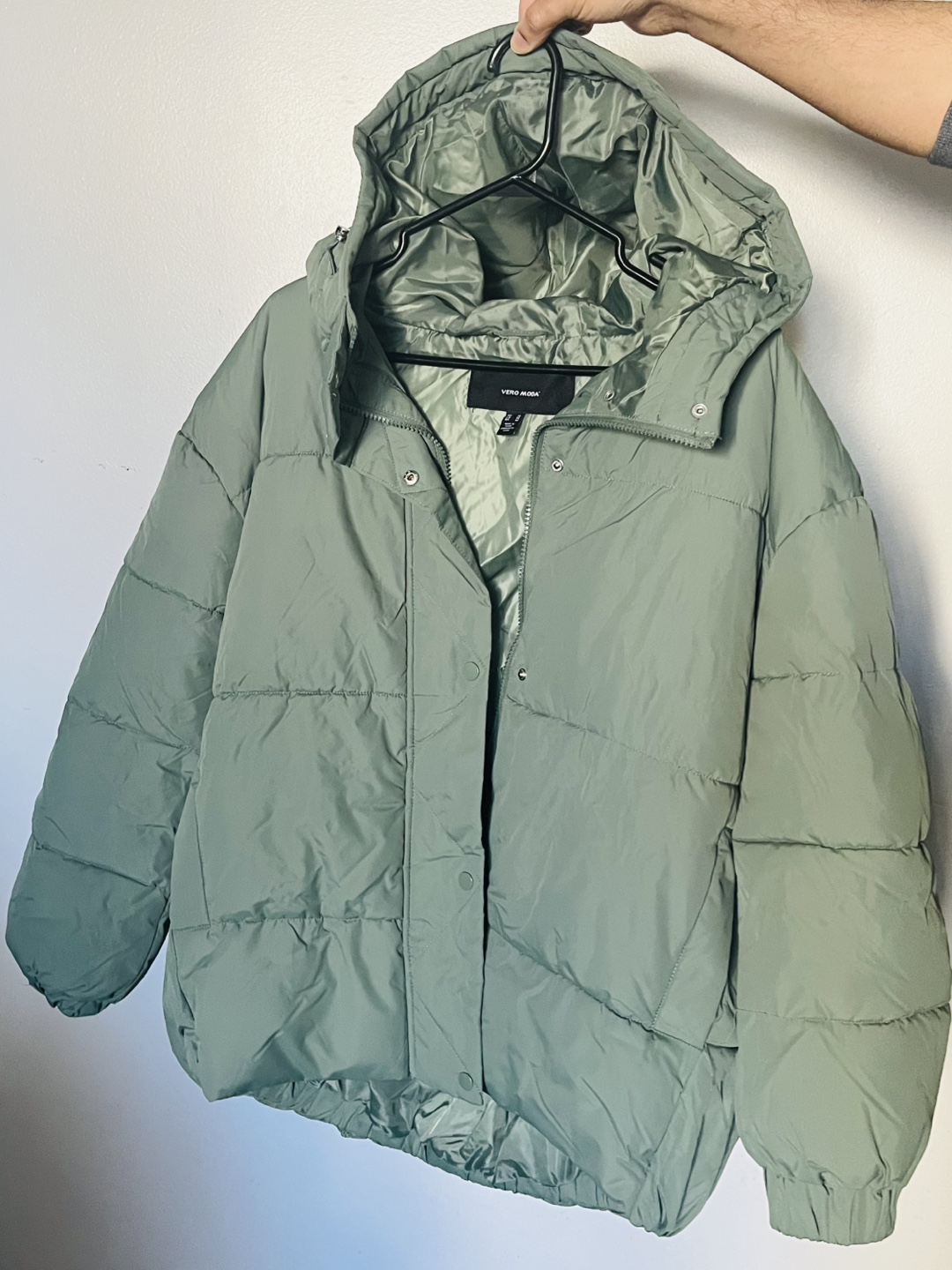 VERO MODA Green Puffer Jacket with Hood