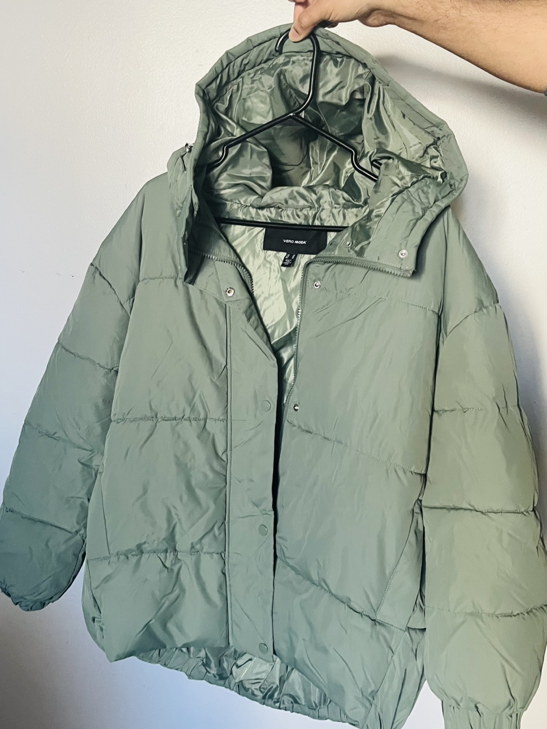 VERO MODA Green Puffer Jacket with Hood - photo 2