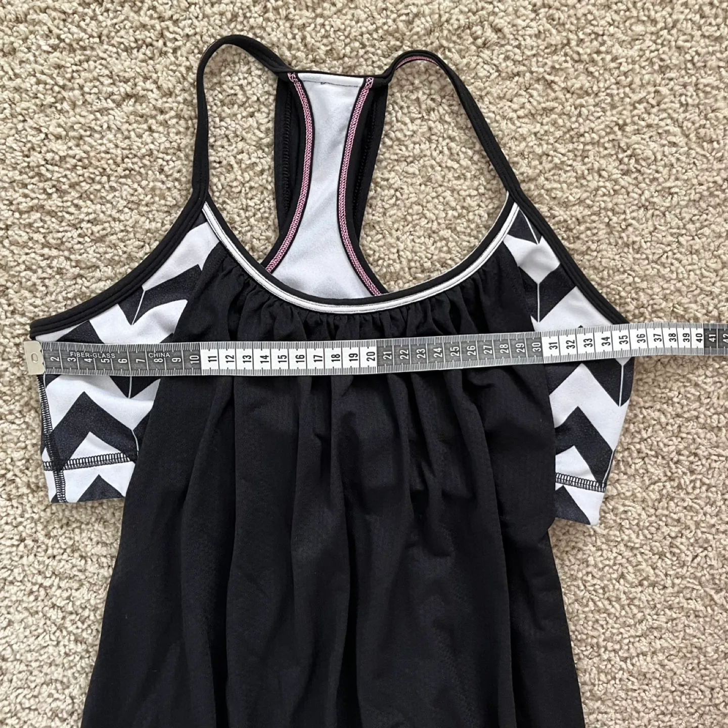 Lululemon No Limits Black and White Chevron Tank Top image indicator(6)