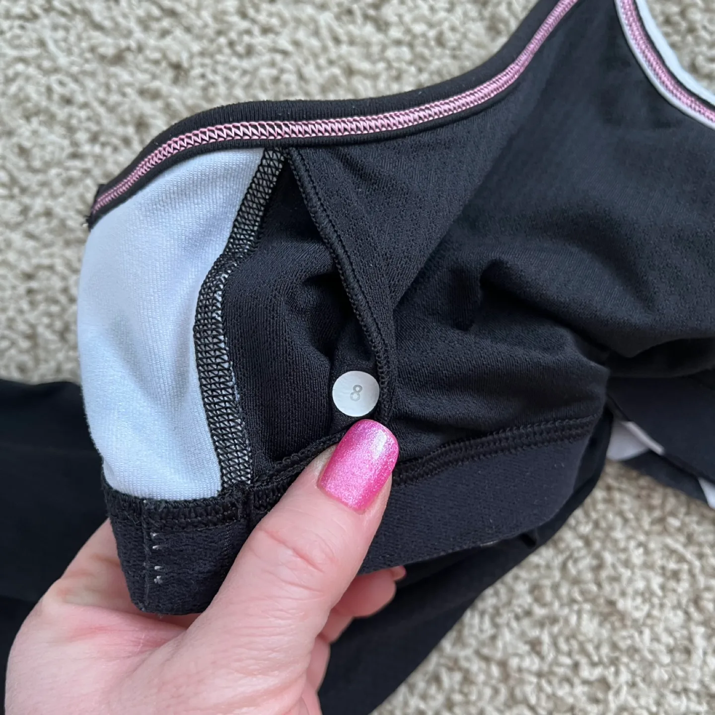 Lululemon No Limits Black and White Chevron Tank Top image indicator(8)